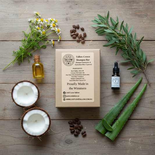 Tallow Crown Shampoo Bar 3% (Roman Chamomile & Australian Blue Cypress)