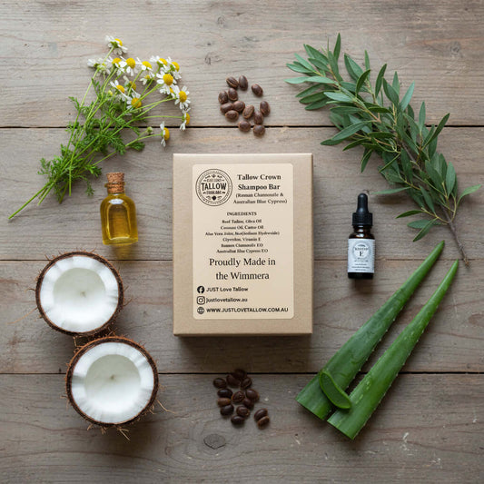 Tallow Crown Shampoo Bar 3% (Roman Chamomile & Australian Blue Cypress)