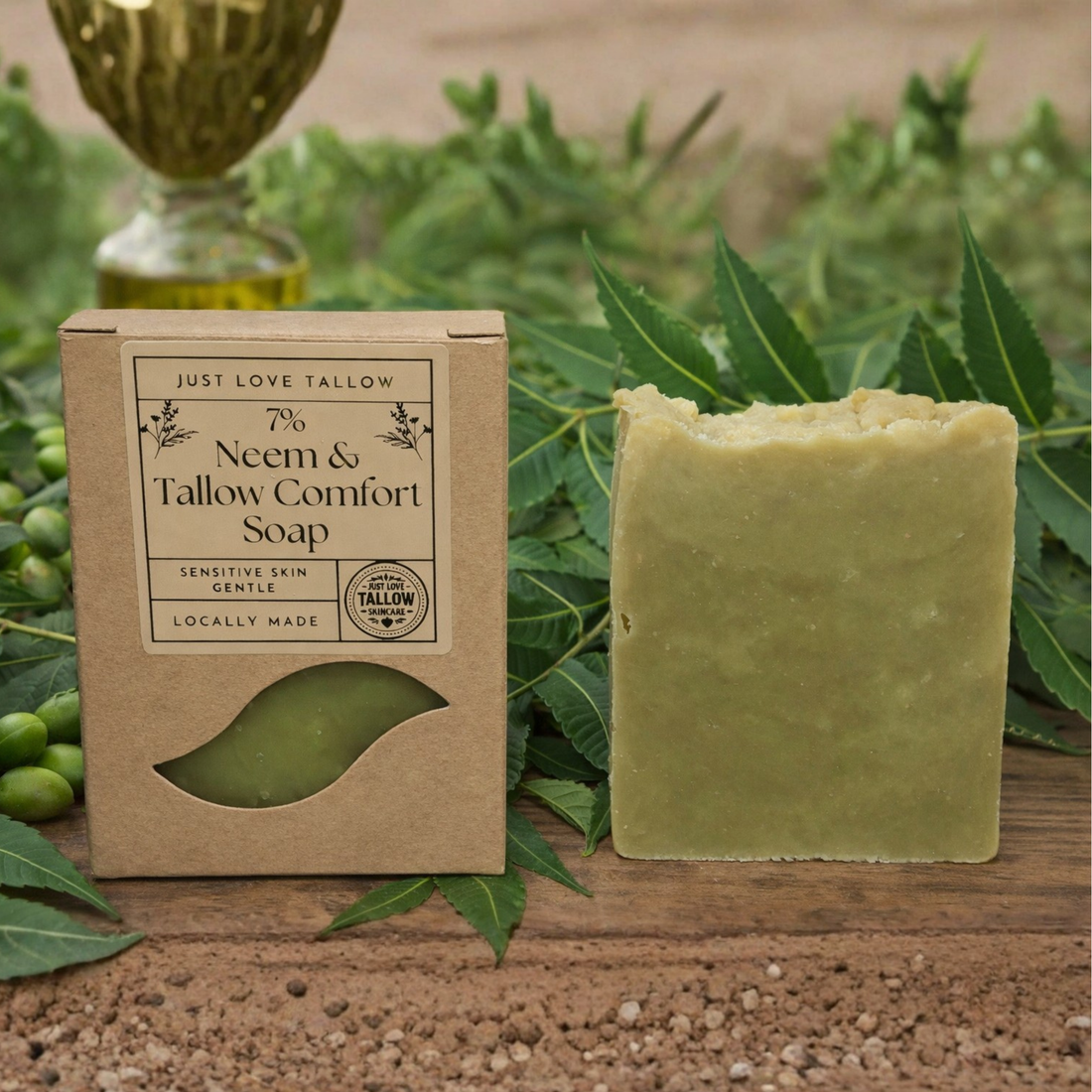 Neem and Tallow Comfort Soap - Natural Soothing Soap Bar
