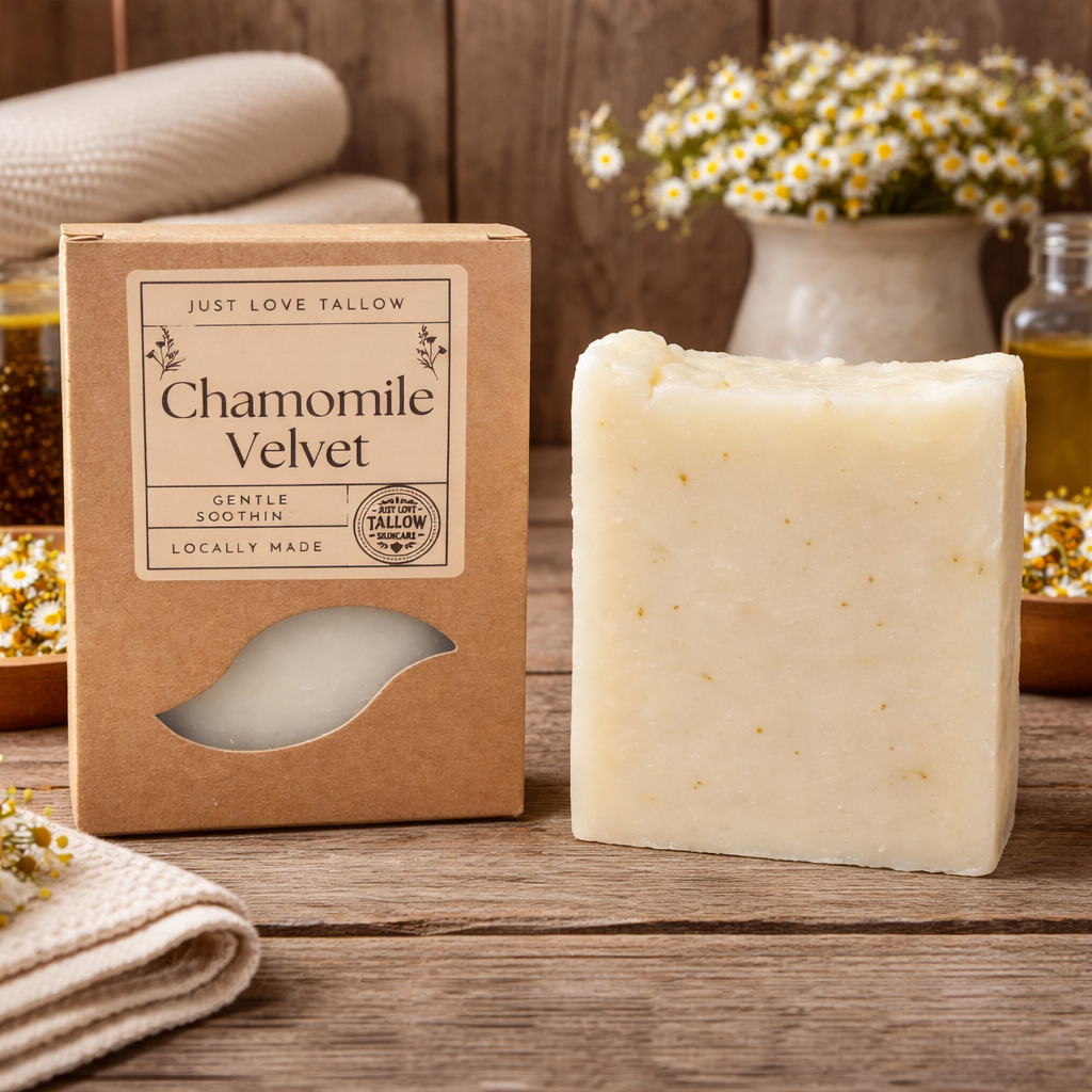 Chamomile Velvet Soap Bar - Calming Natural Tallow Soap