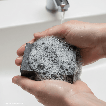 Heritage Charcoal Bar - Lather Detail