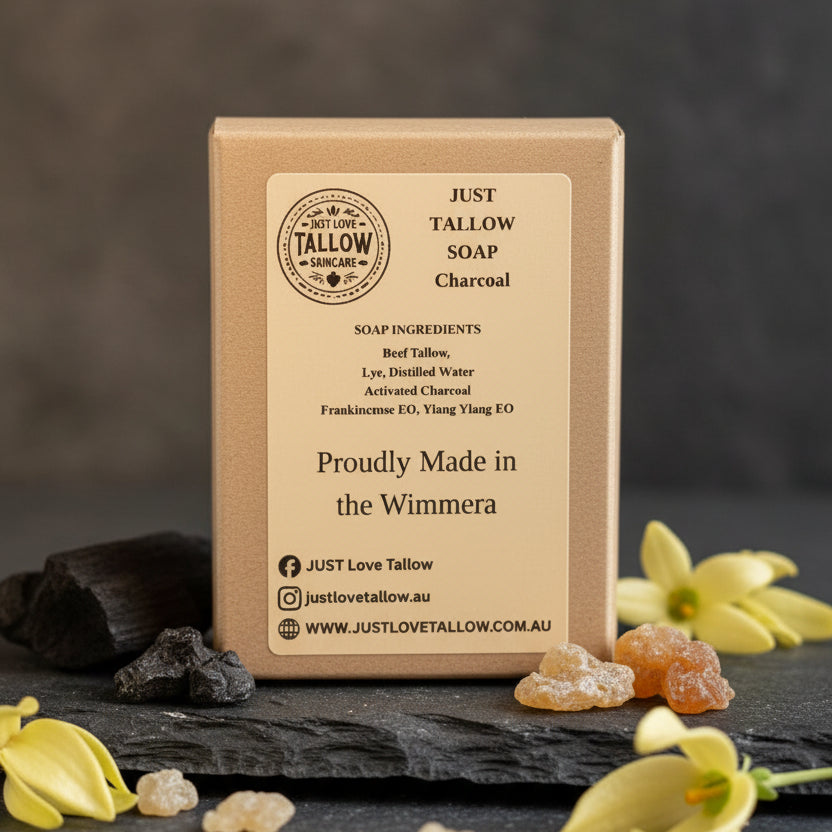 Just Tallow Soap 6% Charcoal