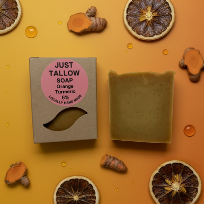 Just Tallow Soap – Turmeric & Citrus | Sweet Orange, Valencia & Lime Essential Oils