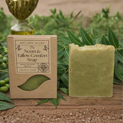 Neem and Tallow Comfort Soap - Natural Soothing Soap Bar