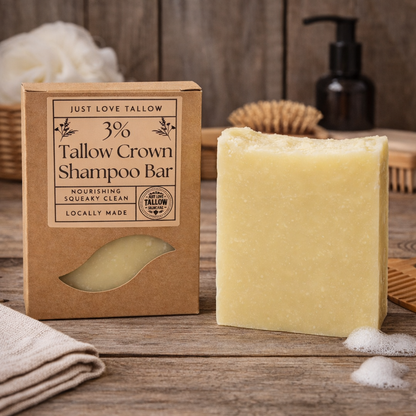 Tallow Crown Shampoo Bar 3% - Natural Hair Care Shampoo Bar