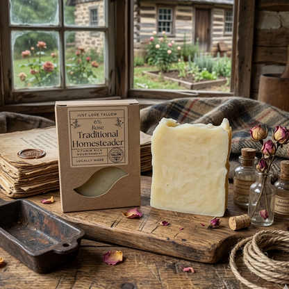 Traditional Homesteaders Tallow Soap Bar – Rose
