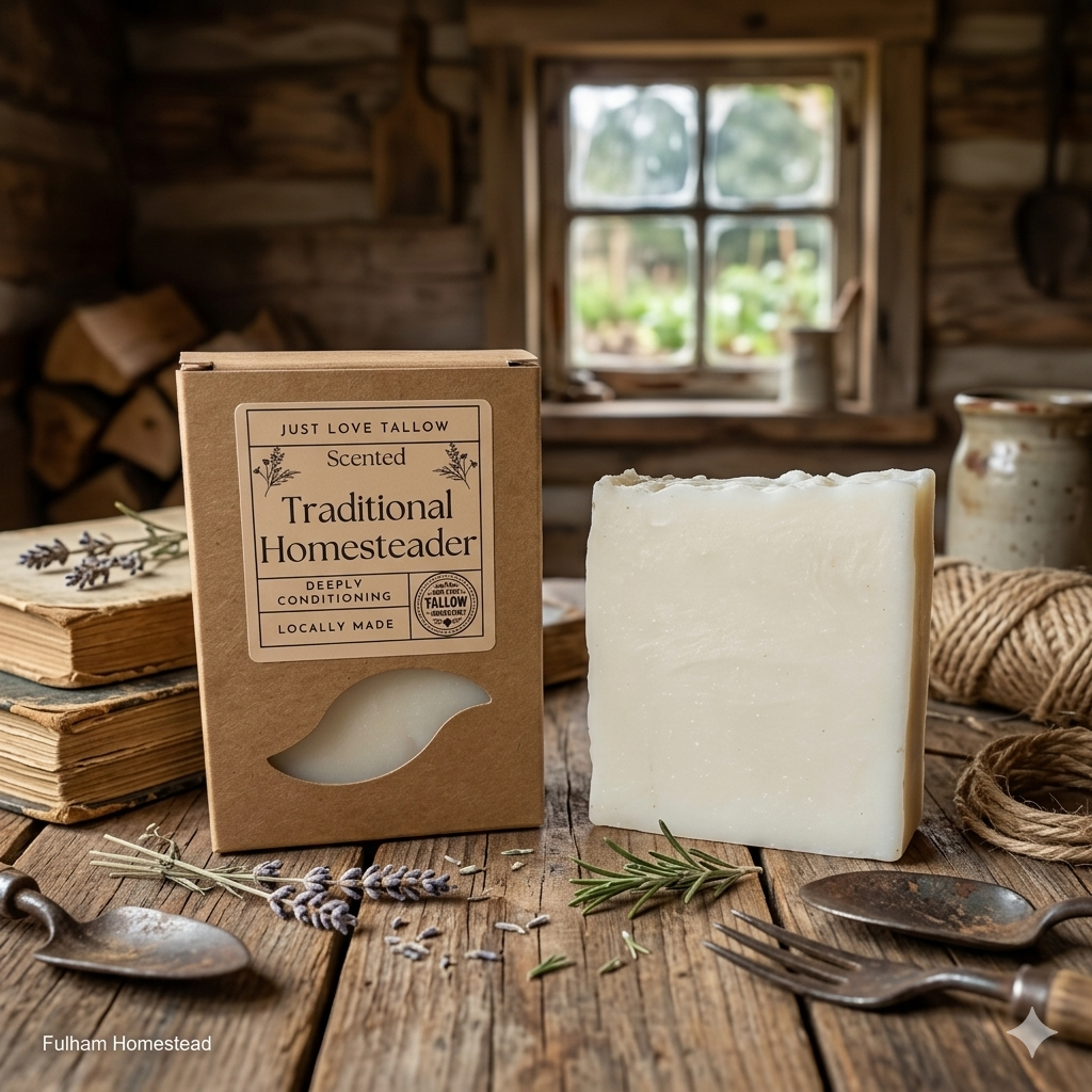 Traditional Homesteaders Tallow Soap Bar Hint of Tea Tree
